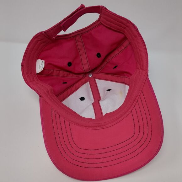 Unbranded Strapback Hat Pink One Size Adjustable Vented Holes 6 Panel Blank - Picture 9 of 11